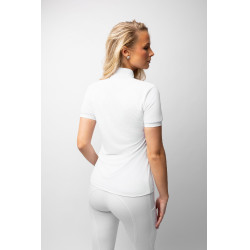Camisa de competição brilhante Horze Taylor feminina Branco brilhante Camisa de competição brilhante Horze Taylor feminina Branco brilhante