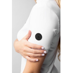 Camisa de competição brilhante Horze Taylor feminina Branco brilhante Camisa de competição brilhante Horze Taylor feminina Branco brilhante