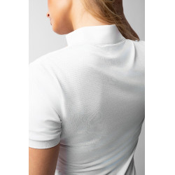 Camisa de competição brilhante Horze Taylor feminina Branco brilhante Camisa de competição brilhante Horze Taylor feminina Branco brilhante