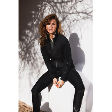 Casaco híbrido B Vertigo Agnetha feminino Beleza negra Preto