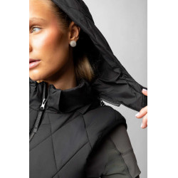 Colete longo sem mangas B Vertigo Agnetha para mulher Beleza negra Preto