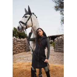 Colete longo sem mangas B Vertigo Agnetha para mulher Beleza negra Preto