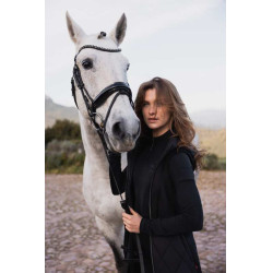 Colete longo sem mangas B Vertigo Agnetha para mulher Beleza negra Preto