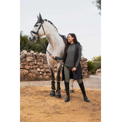 Colete longo sem mangas B Vertigo Agnetha para mulher Beleza negra Preto