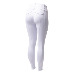 Legging Hybrid Horze Anya feminino fullgrip Branco brilhante