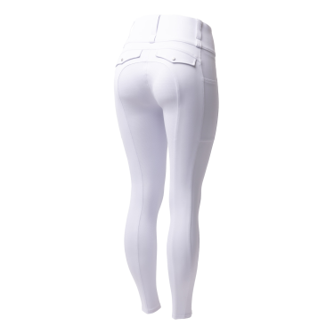Legging Hybrid Horze Anya feminino fullgrip Branco brilhante