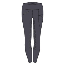 Legging de equitação Easy Rider Dietse Performance FullGrip feminino Ímã Cinzento