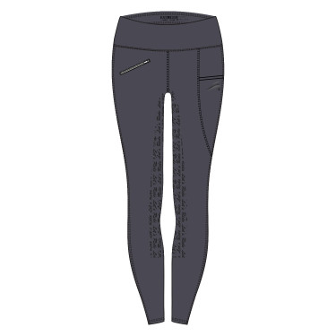 Legging de equitação Easy Rider Dietse Performance FullGrip feminino Ímã Cinzento