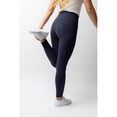 Legging de cintura alta com silicone integral Gillian Horze feminino Abertura Azul-marinho Legging de cintura alta com silicone integral Gillian Horze feminino Abertura Azul-marinho
