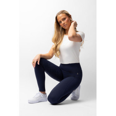 Legging de cintura alta com silicone integral Gillian Horze feminino Abertura Azul-marinho Legging de cintura alta com silicone integral Gillian Horze feminino Abertura Azul-marinho