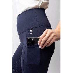 Legging de cintura alta com silicone integral Gillian Horze feminino Abertura Azul-marinho Legging de cintura alta com silicone integral Gillian Horze feminino Abertura Azul-marinho