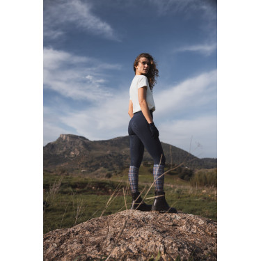 Legging de cintura alta com silicone integral Gillian Horze feminino Abertura Azul-marinho Legging de cintura alta com silicone integral Gillian Horze feminino Abertura Azul-marinho