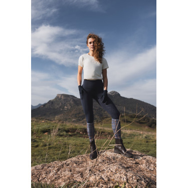 Legging de cintura alta com silicone integral Gillian Horze feminino Abertura Azul-marinho Legging de cintura alta com silicone integral Gillian Horze feminino Abertura Azul-marinho