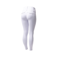 Legging Hybrid Horze Anya feminino fullgrip Branco brilhante