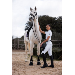 Legging Hybrid Horze Anya feminino fullgrip Branco brilhante