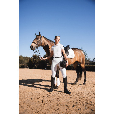 Legging Hybrid Horze Anya feminino fullgrip Branco brilhante