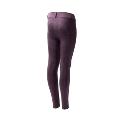 Leggings de equitação infantil Horze Dea Ameixa preta Violeta