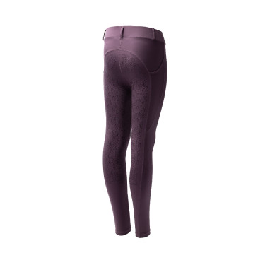 Leggings de equitação infantil Horze Dea Ameixa preta Violeta