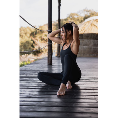 Macacão de equitação feminino B Vertigo Carin Beleza negra Preto