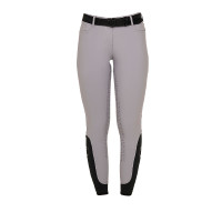 Calça feminina com grip integral Aria em tecido técnico Equestro Cinza Gelo Cinzento