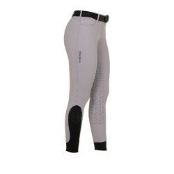 Calça feminina com grip integral Aria em tecido técnico Equestro Cinza Gelo Cinzento