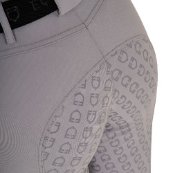 Calça feminina com grip integral Aria em tecido técnico Equestro Cinza Gelo Cinzento