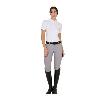 Calça feminina com grip integral Aria em tecido técnico Equestro Calça feminina com grip integral Aria em tecido técnico Equestro