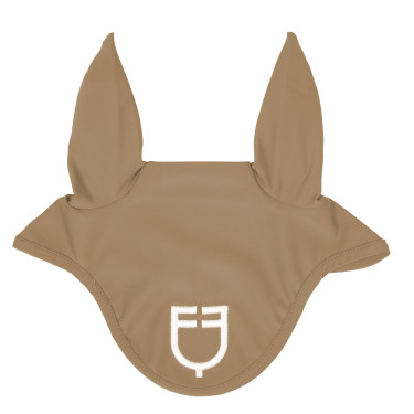 Touca anti-moscas em tecido técnico com logotipo Equestro Areia / branco Bege