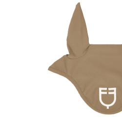 Touca anti-moscas em tecido técnico com logotipo Equestro Areia / branco Bege
