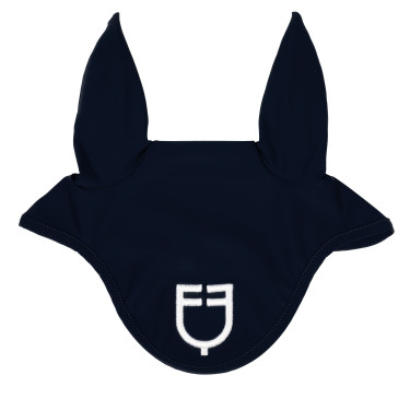 Touca anti-moscas em tecido técnico com logotipo Equestro Marinho / branco Azul