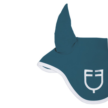 Touca anti-moscas em tecido técnico White Line Edition Equestro Petróleo Azul