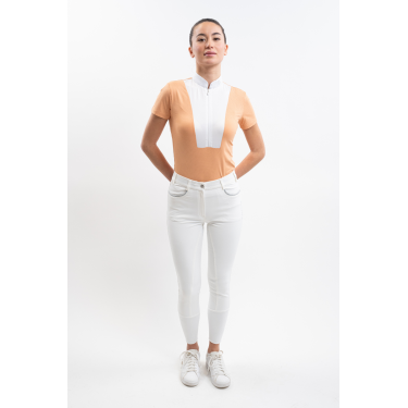 Polo de competição Harcour Paris feminino Damásco Laranja Polo de competição Harcour Paris feminino Damásco Laranja