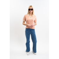 Polo Harcour Peach feminino Damásco Laranja