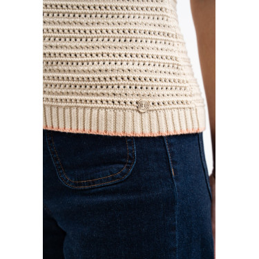 Polo Harcour Pony feminino Linho Bege