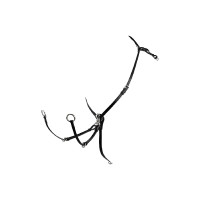 Peitoral de couro ajustável Equestro Castanho escuro