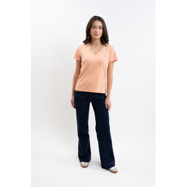 Camiseta Harcour Taraza feminina Damásco Laranja Camiseta Harcour Taraza feminina Damásco Laranja