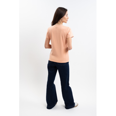 Camiseta Harcour Taraza feminina Damásco Laranja Camiseta Harcour Taraza feminina Damásco Laranja