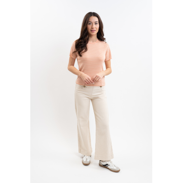 Camiseta Harcour Tzimi feminina Damasco / linho Laranja Camiseta Harcour Tzimi feminina Damasco / linho Laranja