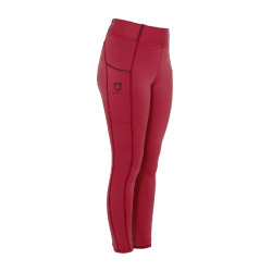 Legging justo para menina com grip e logótipo Equestro Scooter Bege