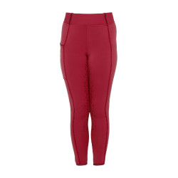 Legging justo para menina com grip e logótipo Equestro Scooter Bege