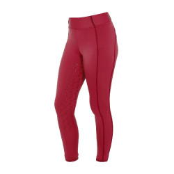 Legging justo para menina com grip e logótipo Equestro Scooter Bege