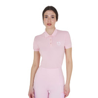 Polo de treino ajustado em tecido respirável feminino Equestro Lilás Azul Polo de treino ajustado em tecido respirável feminino Equestro Lilás Azul
