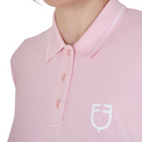 Polo de treino ajustado em tecido respirável feminino Equestro Lilás Azul Polo de treino ajustado em tecido respirável feminino Equestro Lilás Azul