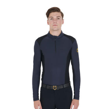 Polo de treino ajustado de mangas compridas masculino Equestro