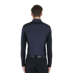 Polo de treino ajustado de mangas compridas masculino Equestro Blazer marinho Azul-marinho