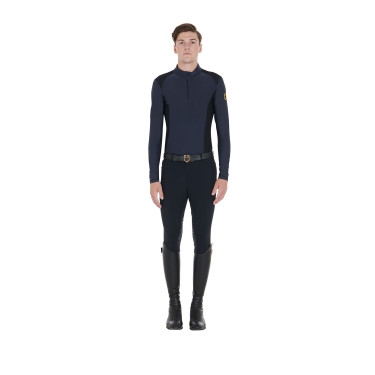 Polo de treino ajustado de mangas compridas masculino Equestro Polo de treino ajustado de mangas compridas masculino Equestro