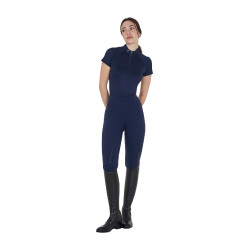Polo de treino técnico ajustado com zíper feminino Equestro Blazer marinho Azul-marinho
