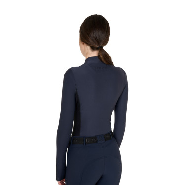 Polo Técnico de Treinamento Feminino de Manga Longa Equestro Blazer marinho Azul-marinho