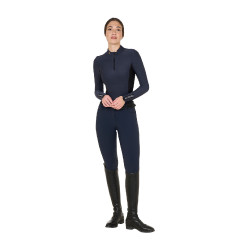 Polo Técnico de Treinamento Feminino de Manga Longa Equestro Blazer marinho Azul-marinho