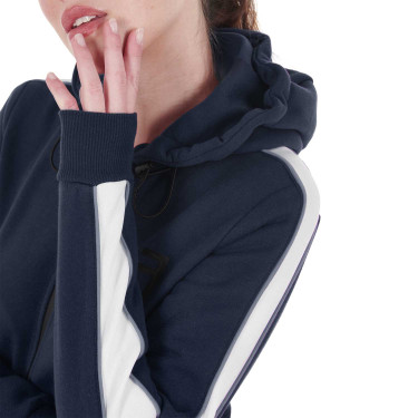 Sweatshirt com capuz Equestro feminino com zíper Blazer marinho Azul-marinho